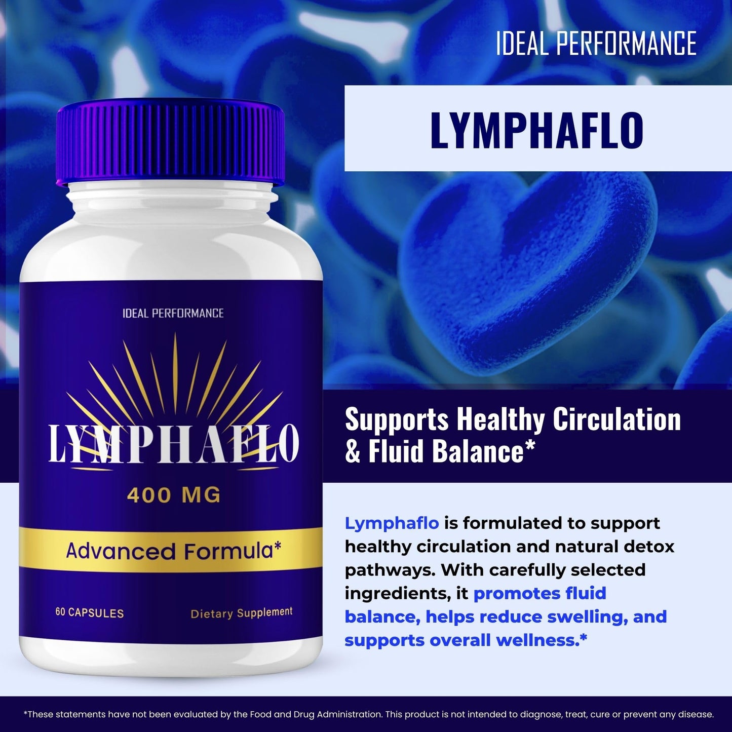IDEAL PERFORMANCE LymphaFlo Advanced Blood Formula Capsules, 300 Capsules