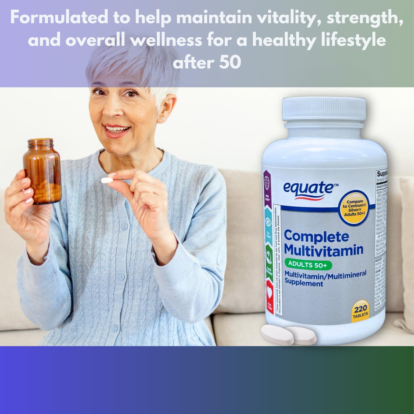 FUSION SHOP STORE Multivitamin Multimineral for Adults 50+ 220 Tablets
