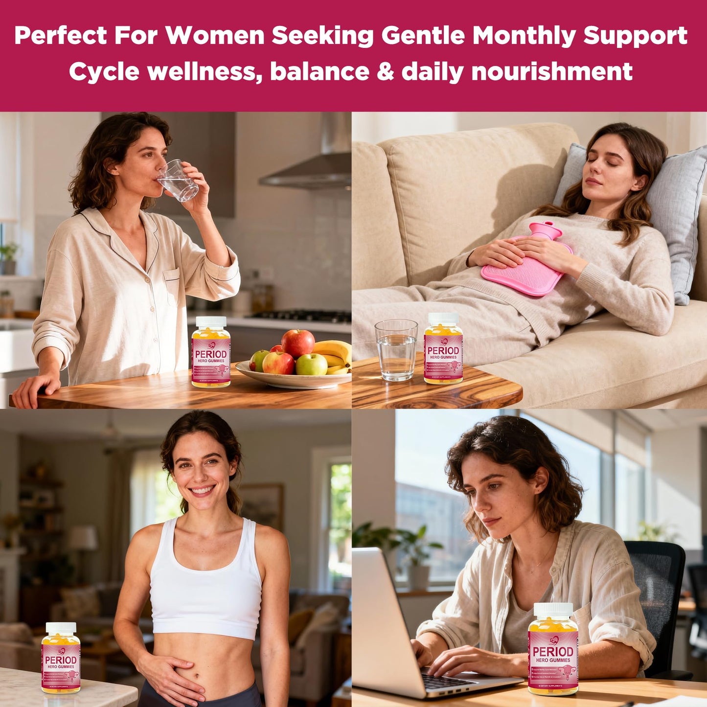 Laicuherb Period Hero Gummy for Women, PMS Support, 60 Count