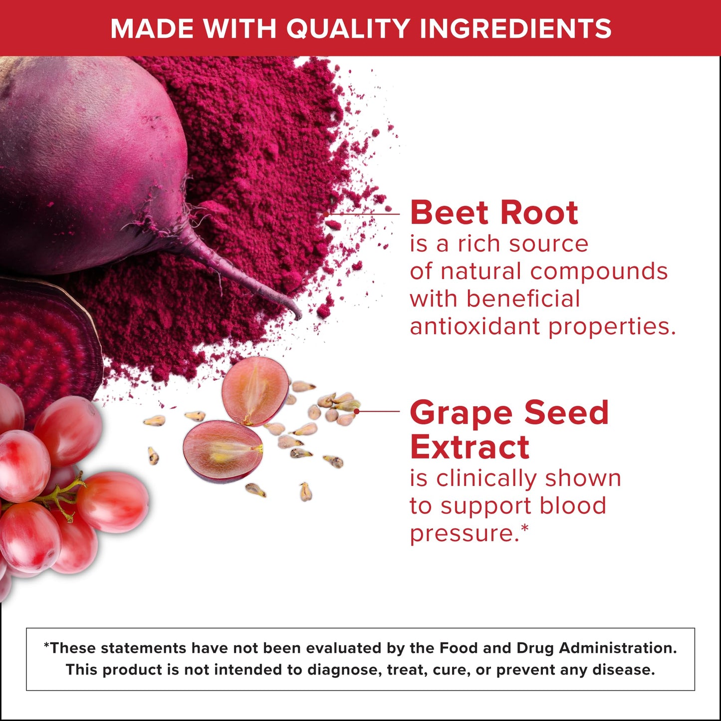 Qunol Beets Chews for Blood Pressure Support Chewable, 60 Count