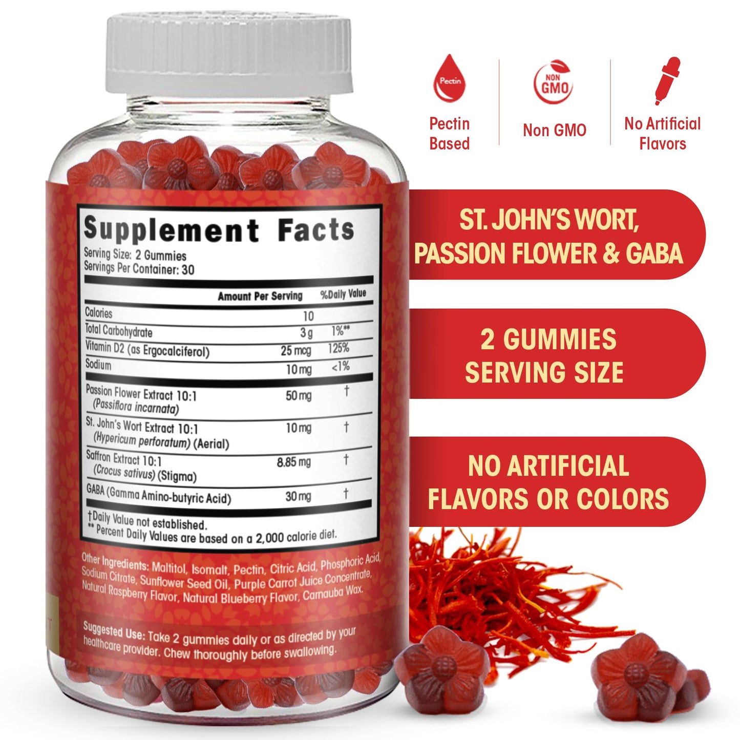Flamingo Supplements Saffron Extract Gummies 60 Count