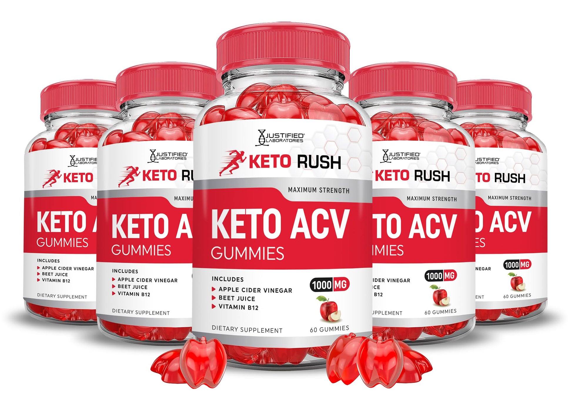 Justified Laboratories Keto Rush Keto ACV Gummies 300 Count