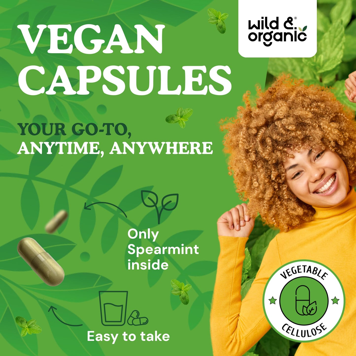 Wild & Organic Spearmint Capsules 90 Count