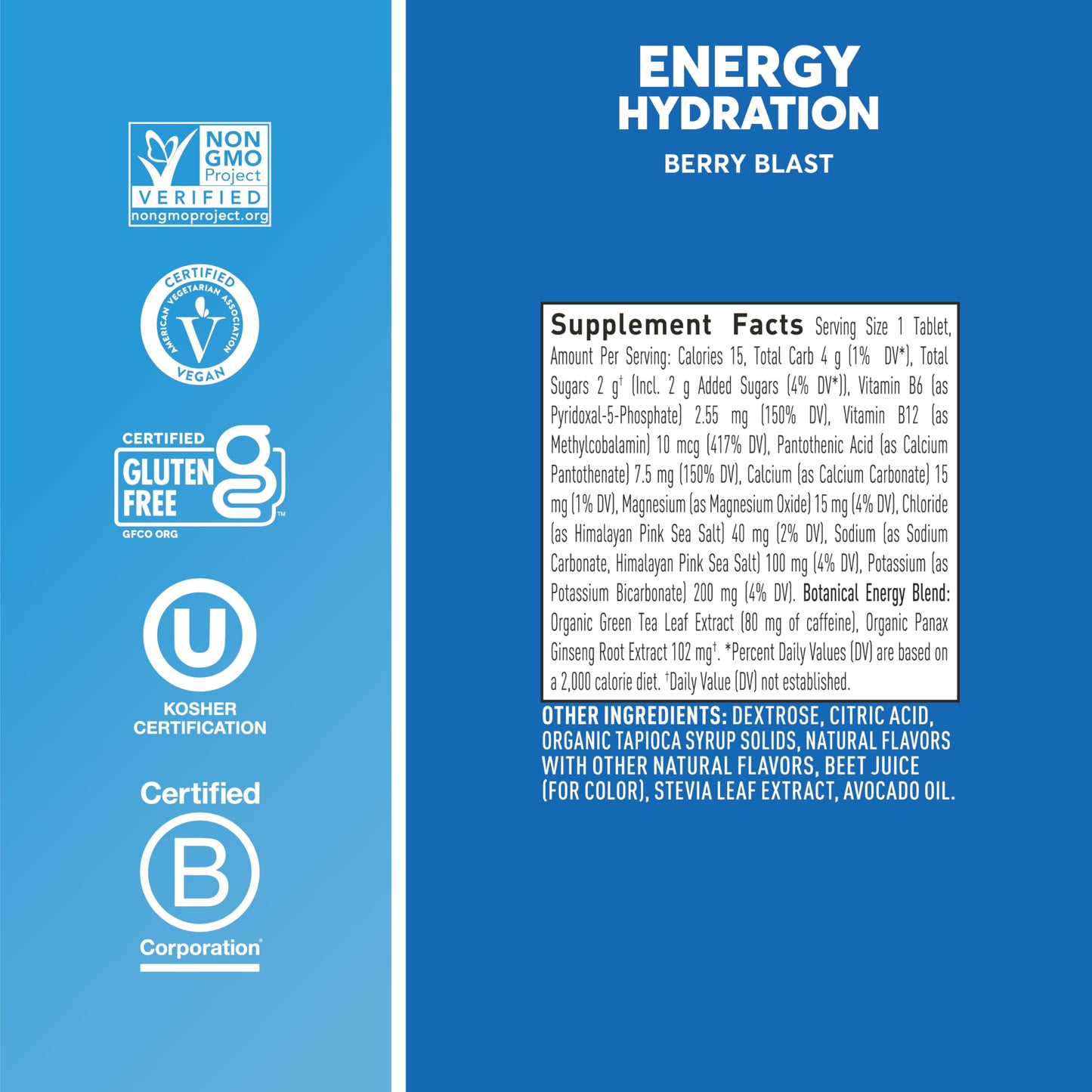 Nuun Energy Electrolyte Tablets Berry Blast, 80 Tablets