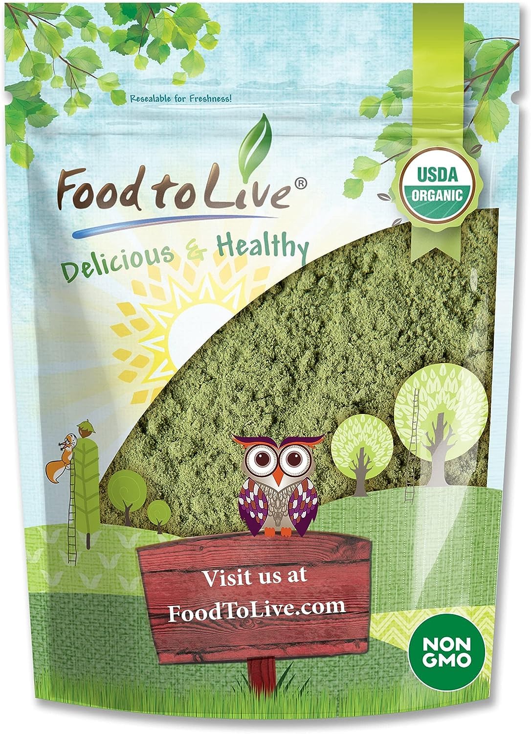 Food to Live Organic Alfalfa Powder, 4 Ounces