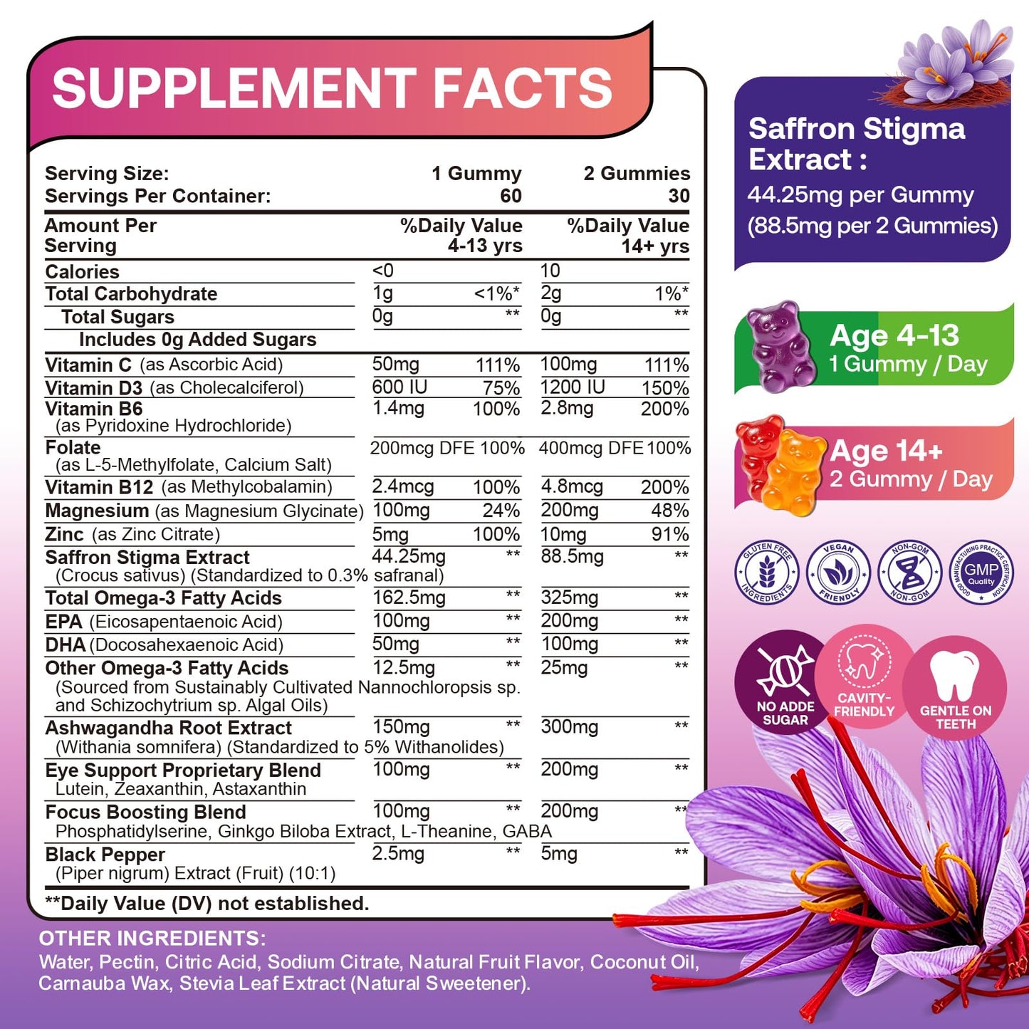 CNCHEF Saffron Gummies 120 Count