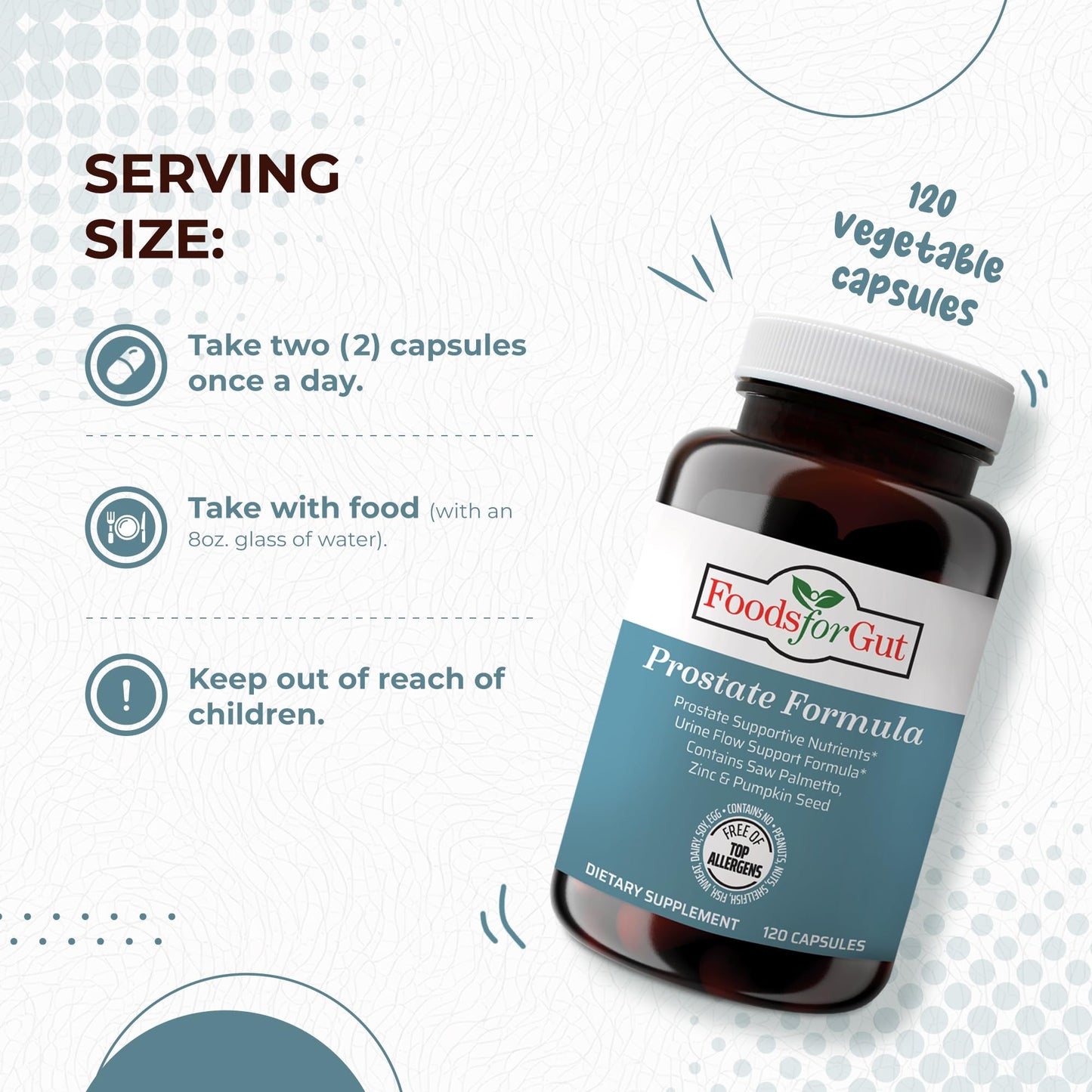 Foods For Gut Innovative Prostate Formula for Men Capsule 120 Count
