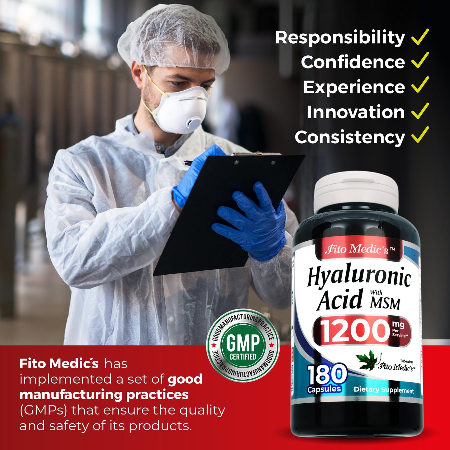 FITO MEDIC'S Hyaluronic Acid with MSM Capsules, 180 Capsules