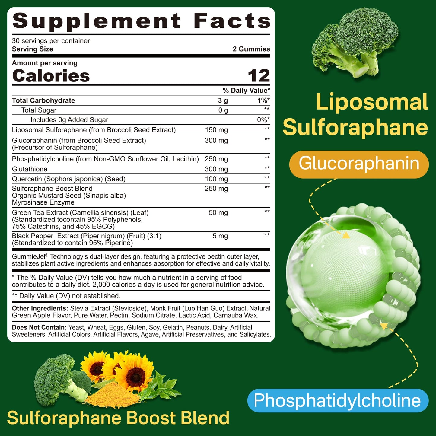 LILICARE Men's Multivitamin Gummies with Sulforaphane and Glutathione, 120 Gummies