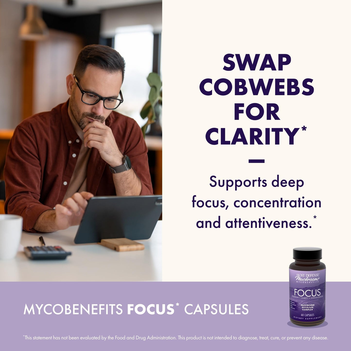 Host Defense MycoBenefits Focus Capsules, 60 Capsules