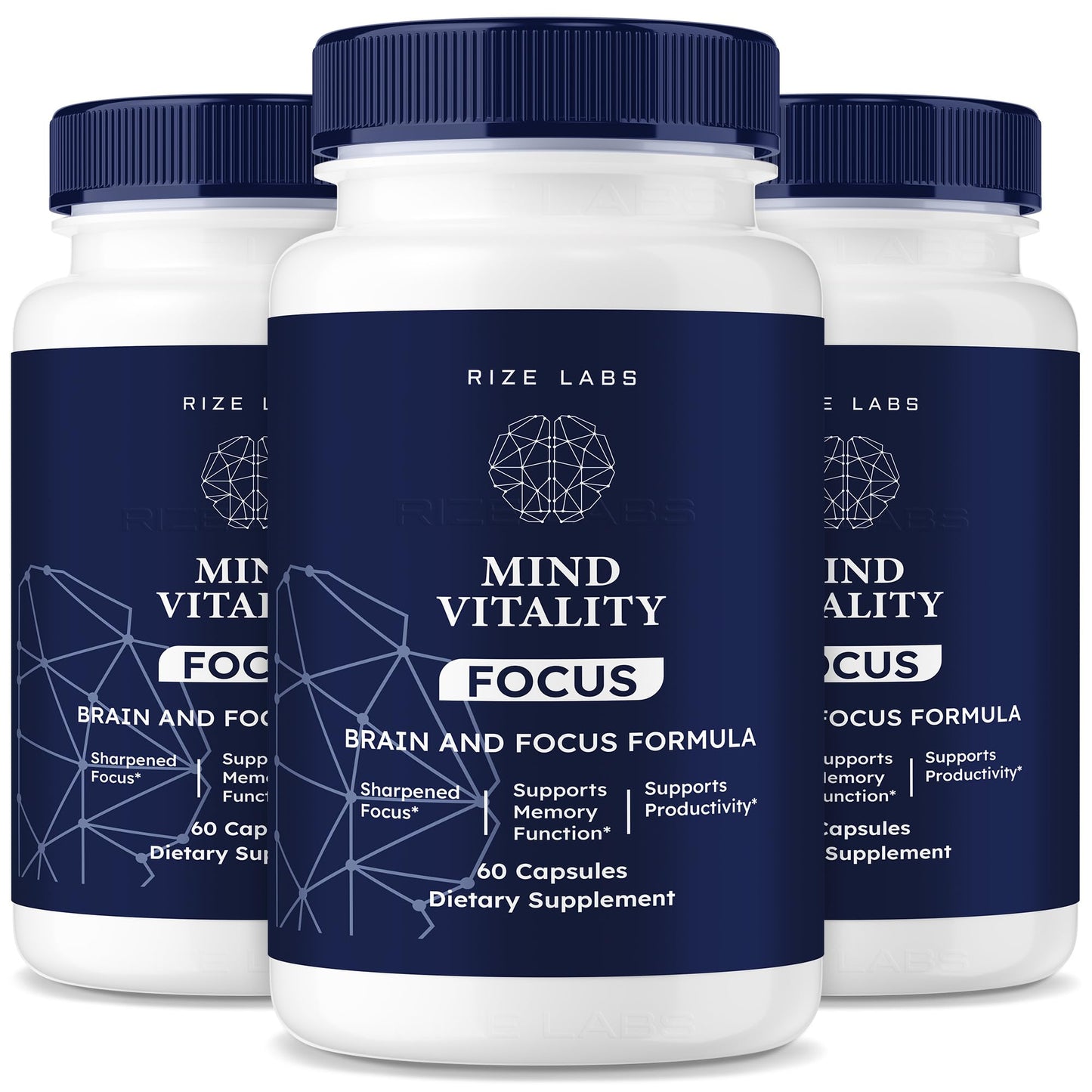 Rize Labs Mind Vitality Focus Brain Supplement Capsules, 180