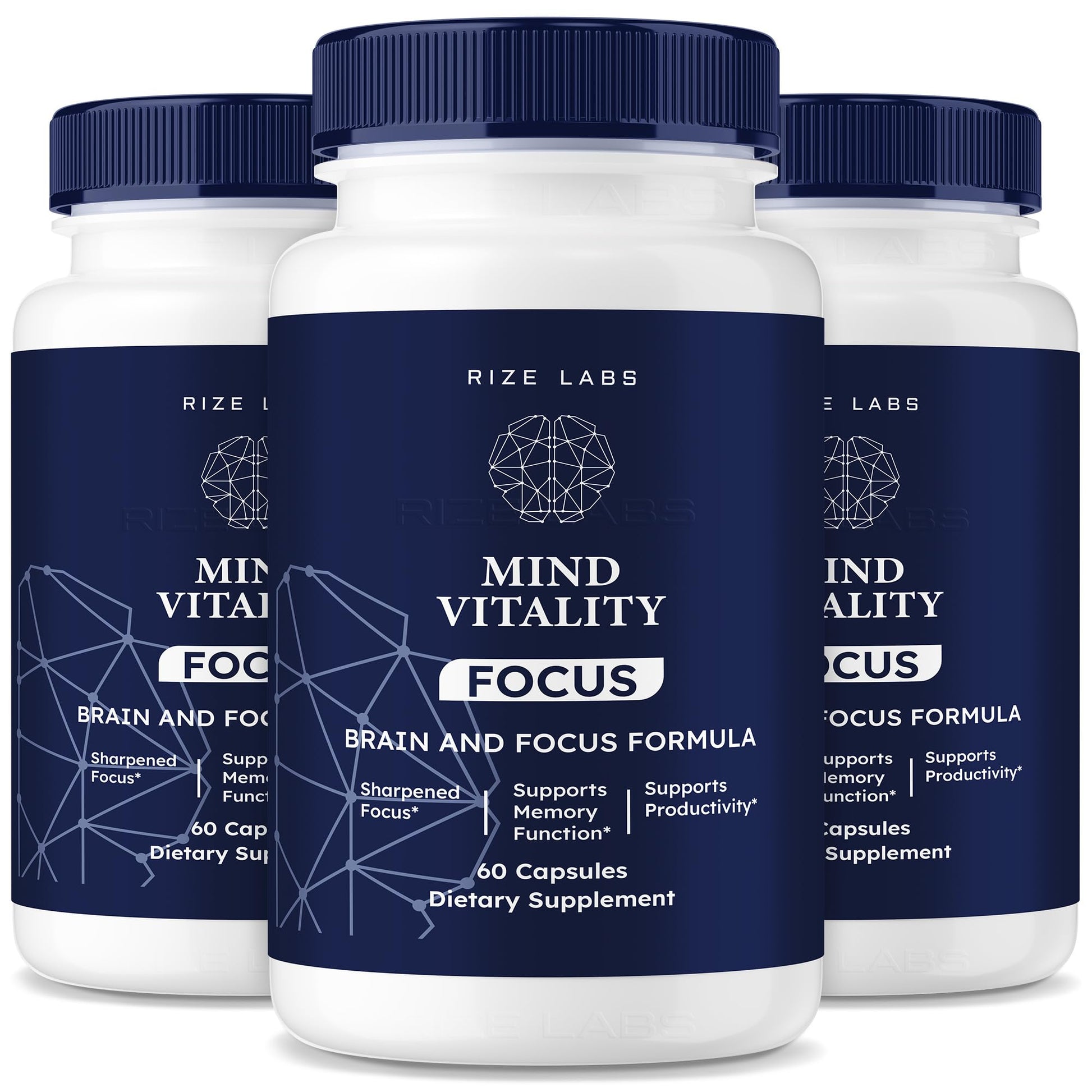 Rize Labs Mind Vitality Focus Brain Supplement Capsules, 180
