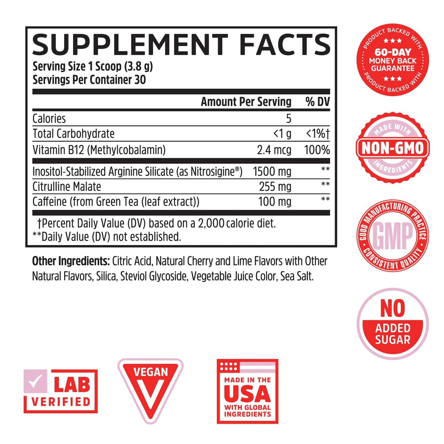 ZHOU Lite Up Xtra Pre Workout Powder Cherry Limeade, 16 oz
