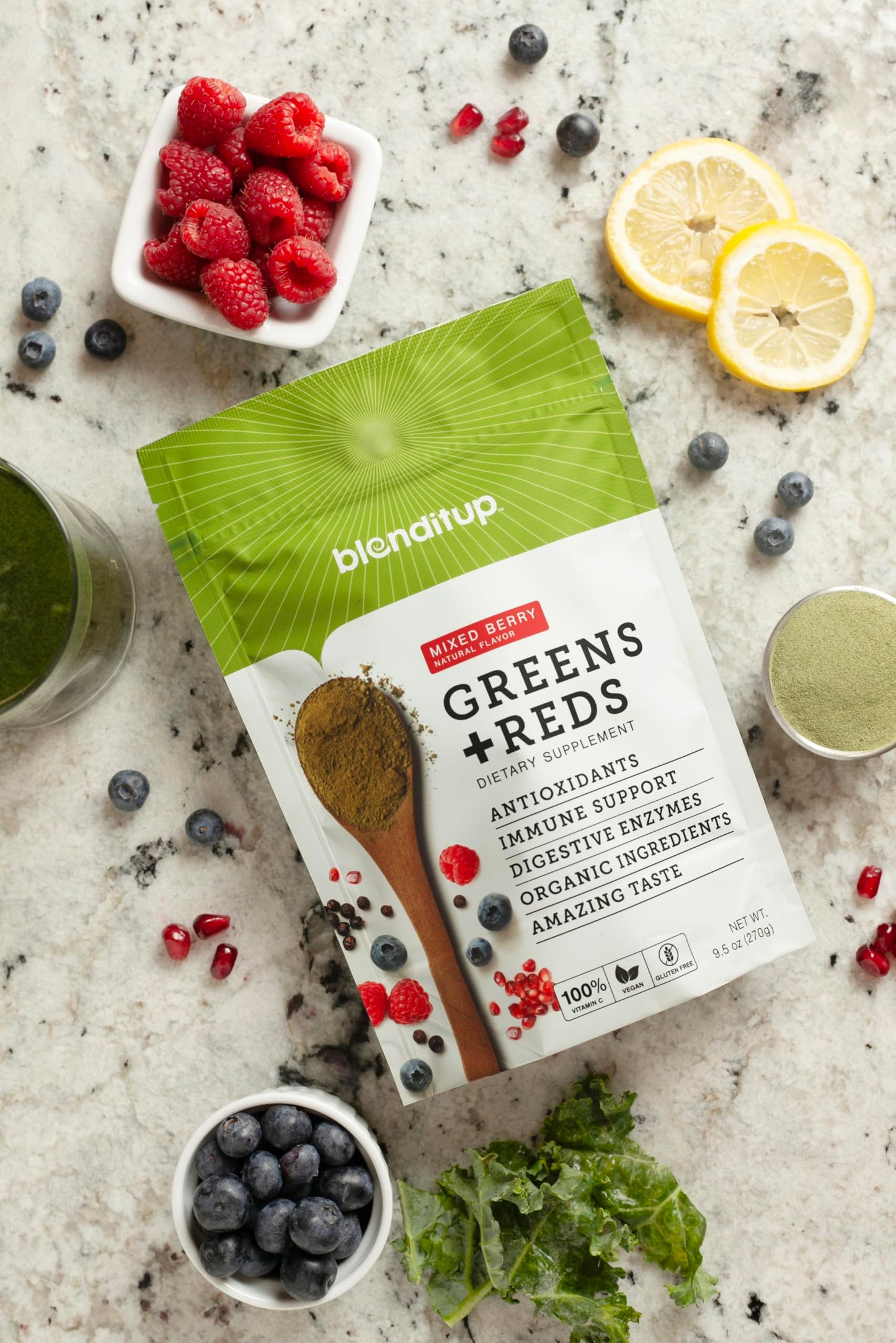 BlendItUp Super Greens & Reds Powder 9.5 Ounce