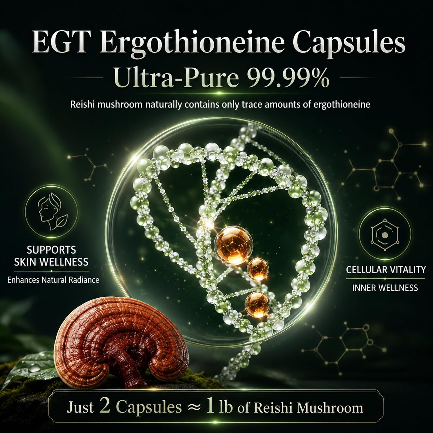MixPower L-Ergothioneine (EGT) 70mg Capsules, 60 Count
