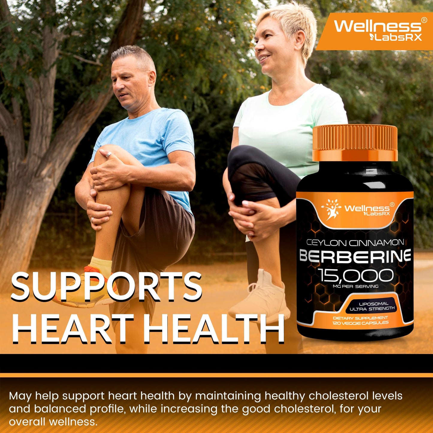 WELLNESS LABSRX Berberine 15,000mg Capsules, 120 Count