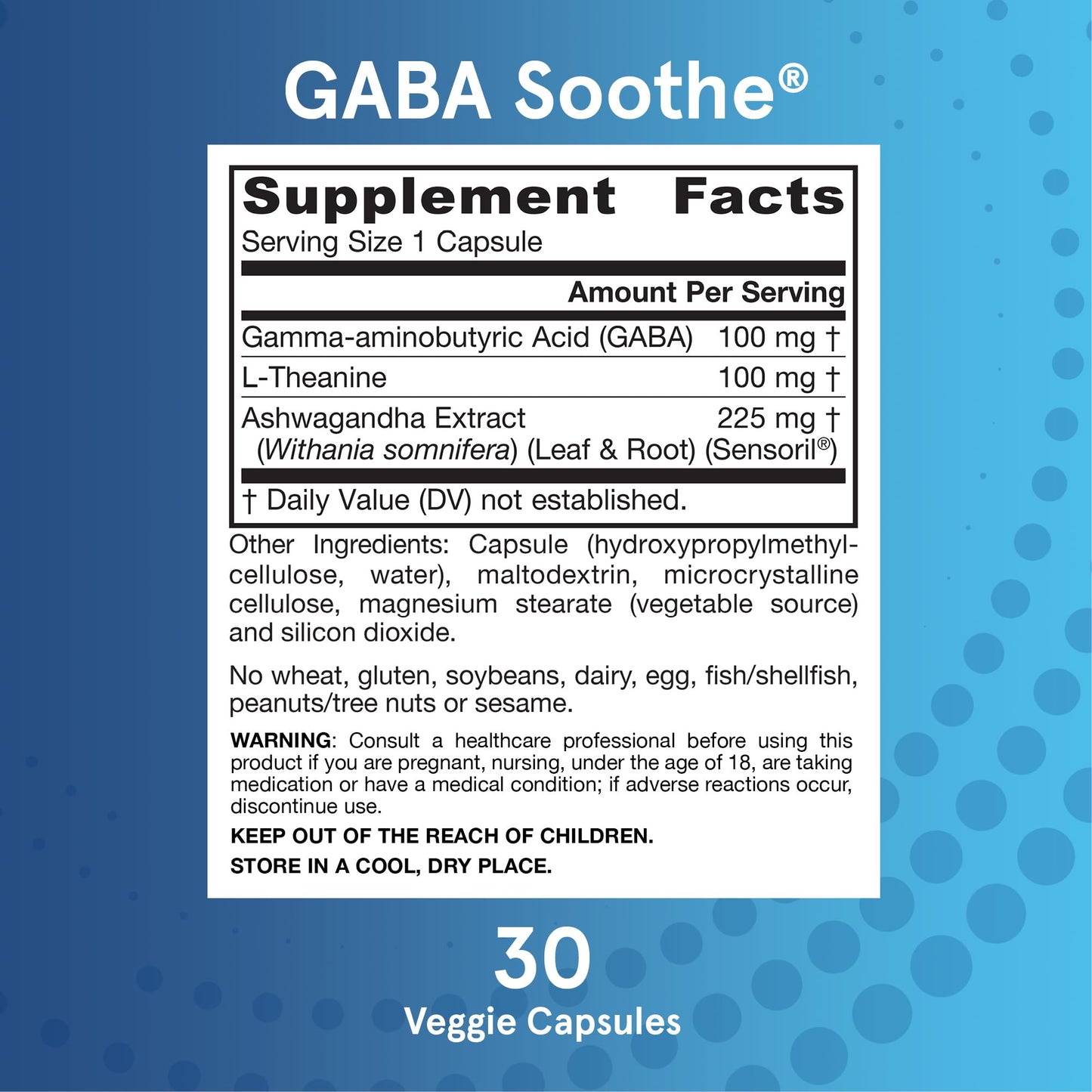 Jarrow Formulas GABA Soothe for Relaxation & Occasional Stress, 30 Capsules