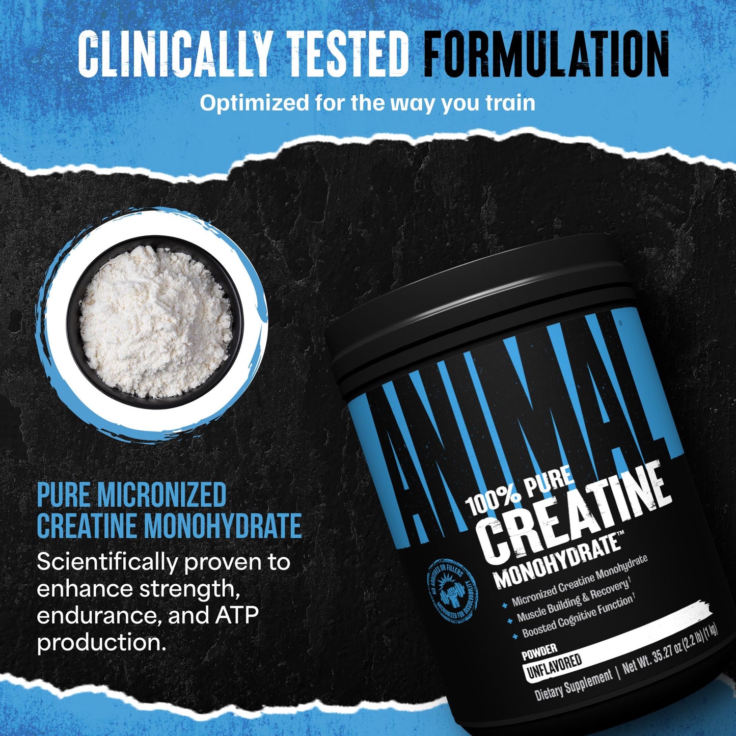 Animal Creatine Monohydrate Powder, 1000g