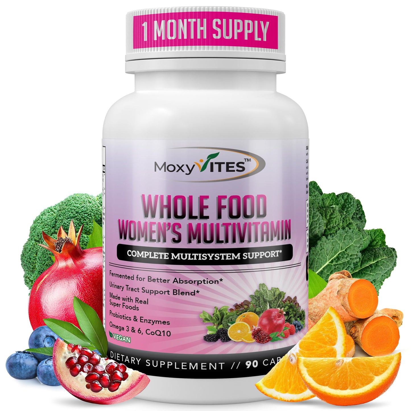 MoxyVites Methylated Multivitamin for Women With Iron 90 Capsules