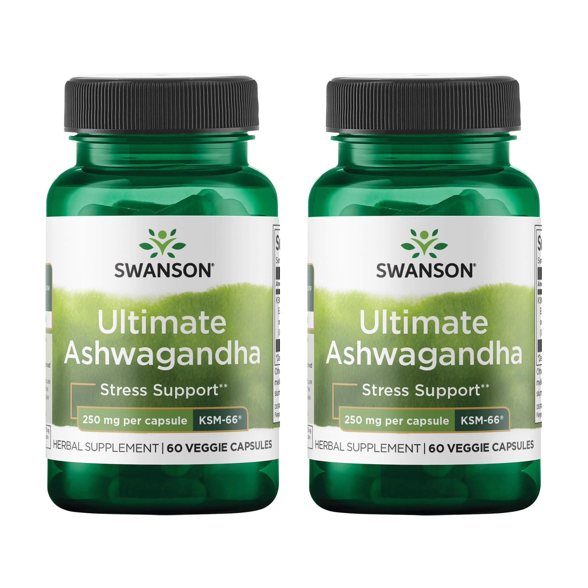 Swanson Ultimate Ashwagandha KSM-66 Capsules, 250 mg Each, 120 Veggie Capsules