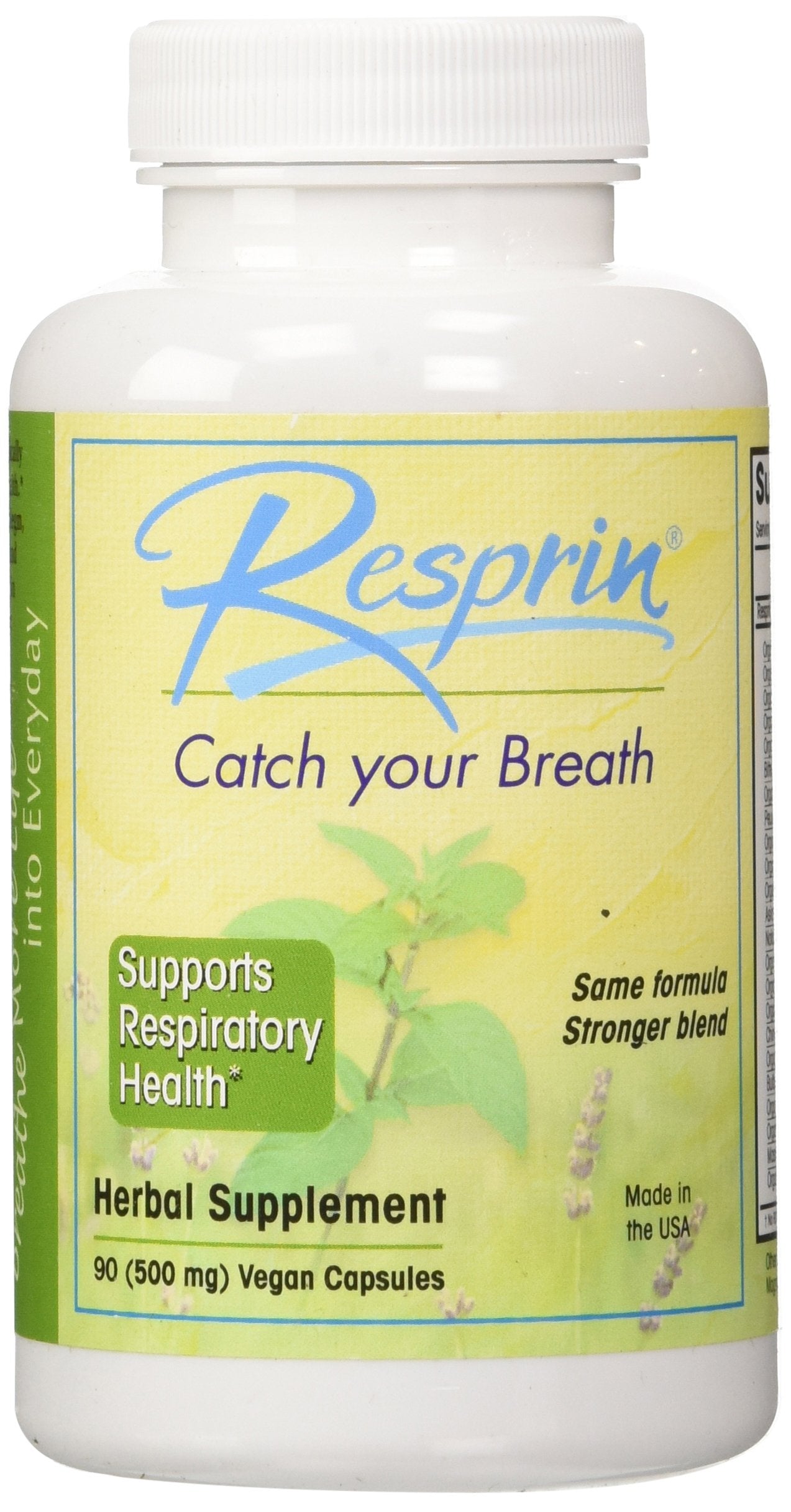 Resprin Traditional Herbal Blend for Natural Breathing Enhancement 500mg, 90 Capsules
