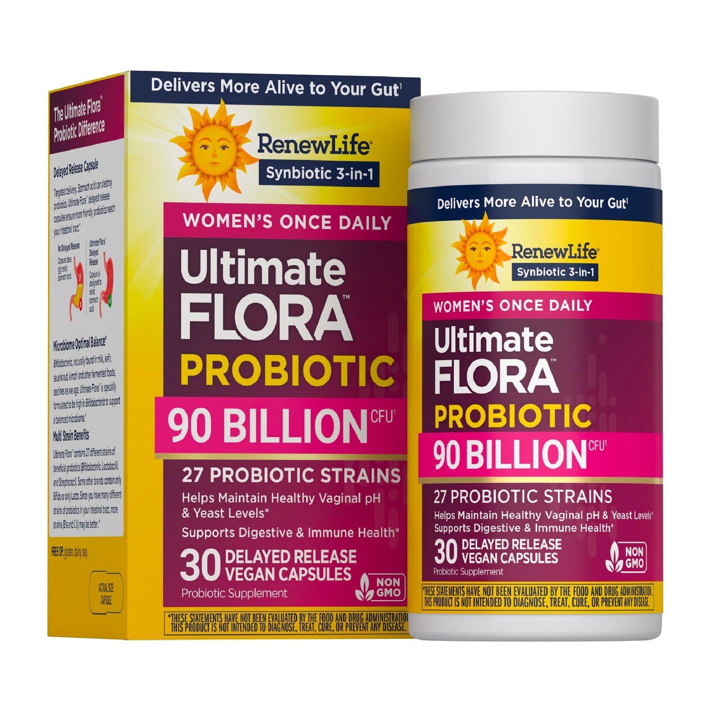 Renew Life Ultimate Flora Women's Probiotics 90 Billion CFU Capsules, 60 Count