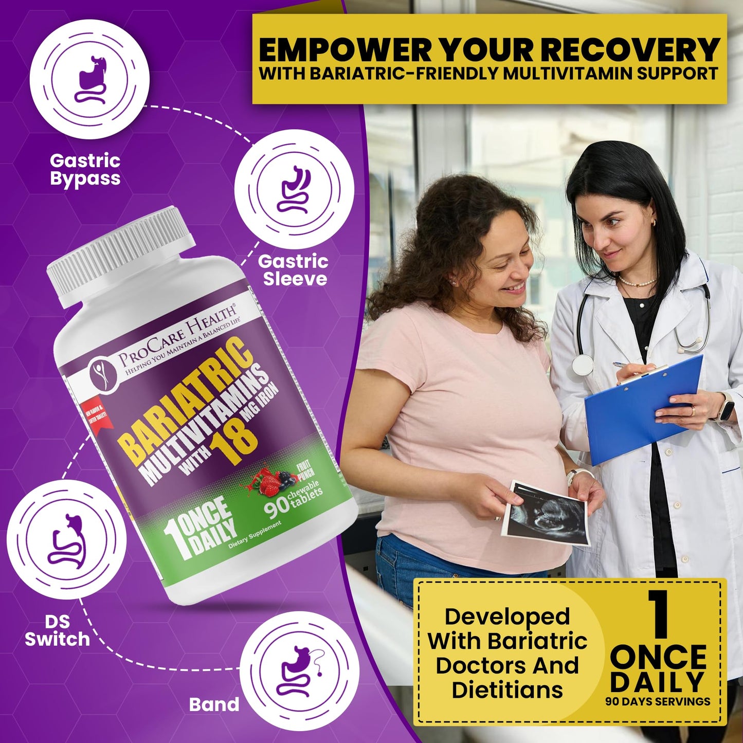 ProCare Health Core-18 Bariatric Multivitamin Capsules 90 Count