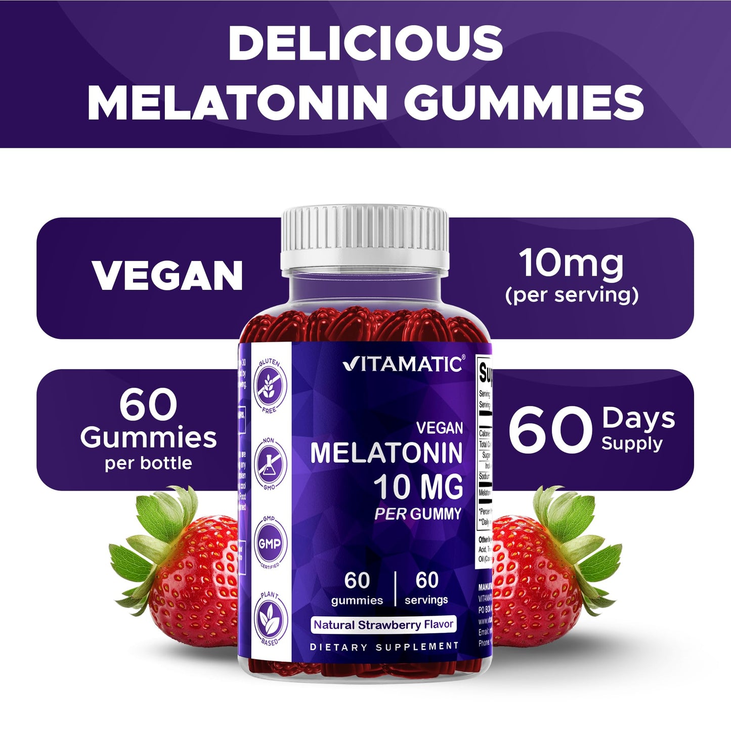 Vitamatic Melatonin 10 mg Gummies, 120 Count