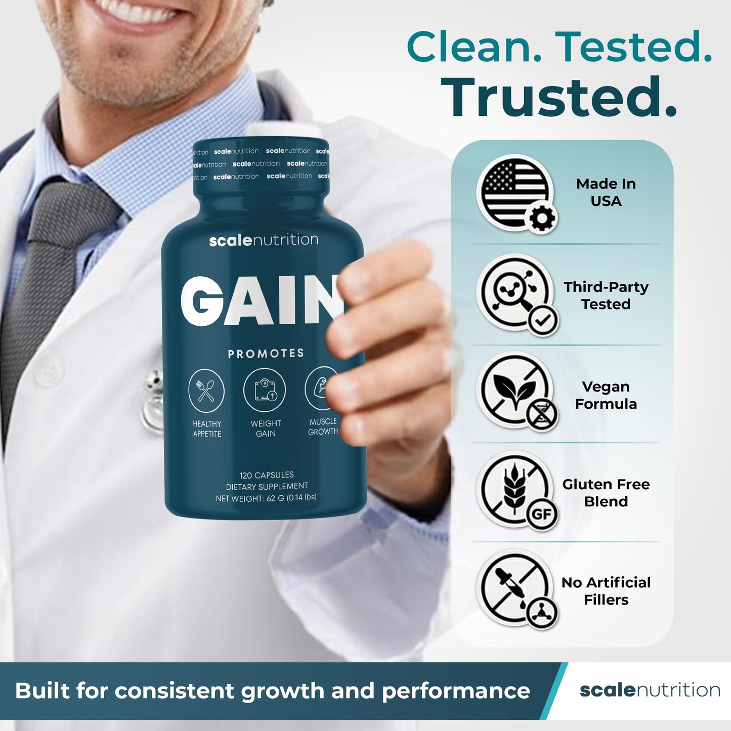 Scale Nutrition Gain Appetite Booster Capsules, 120 Capsules