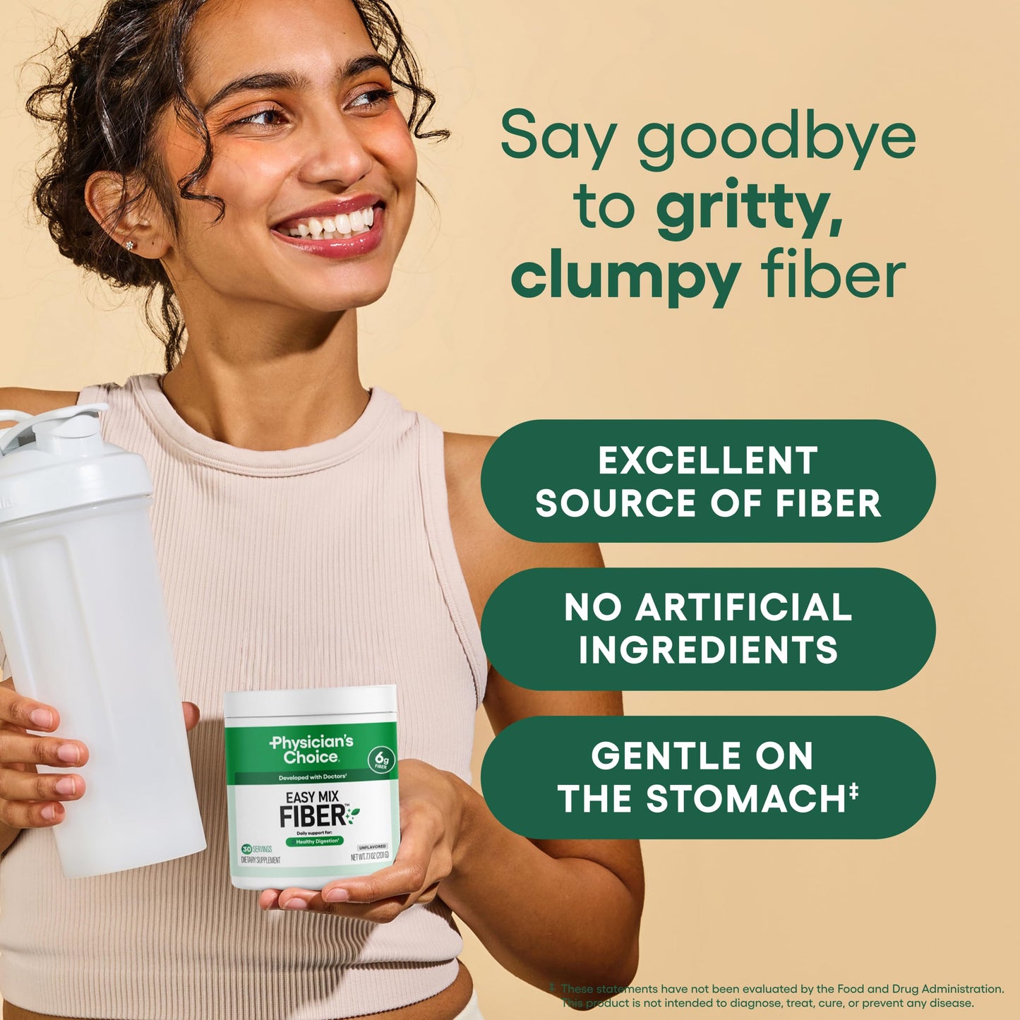 Physician's CHOICE Easy Mix Fiber for GLP-1 Support Powder 7.1 oz