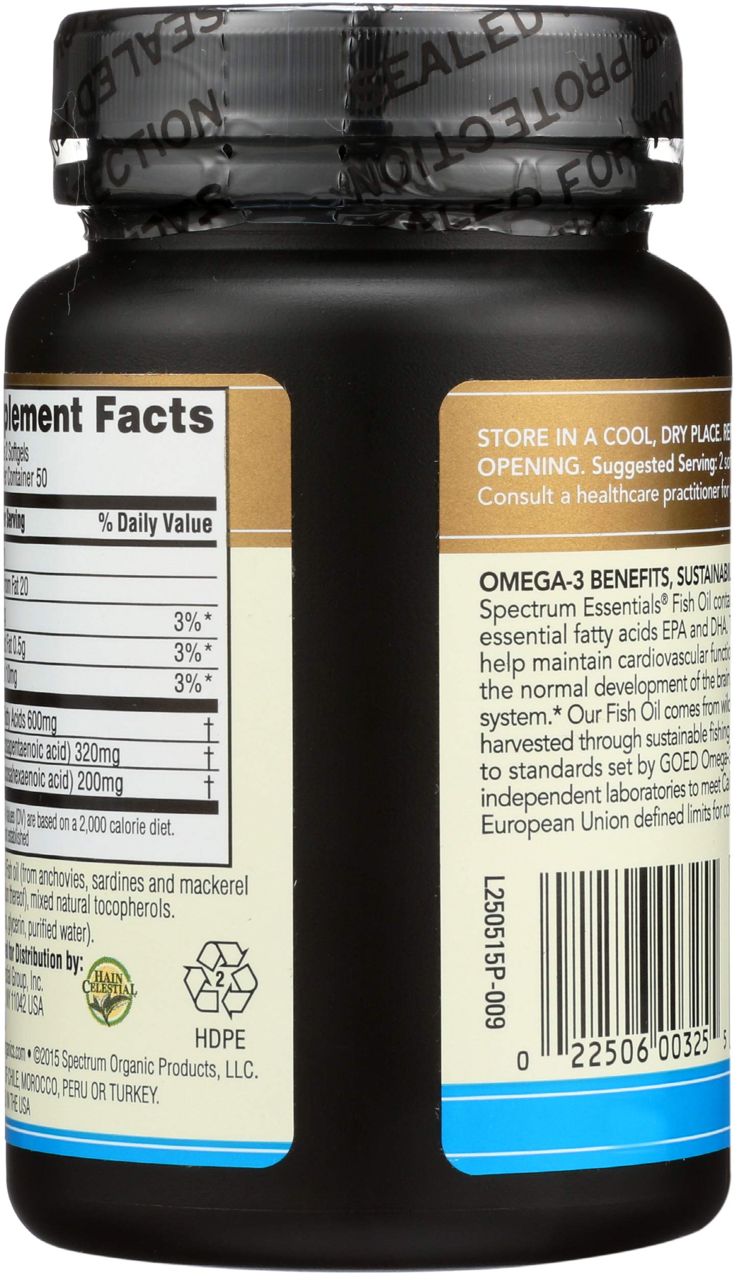 Spectrum Essentials Fish Oil Omega-3 Softgels 1000 mg, 100 Count