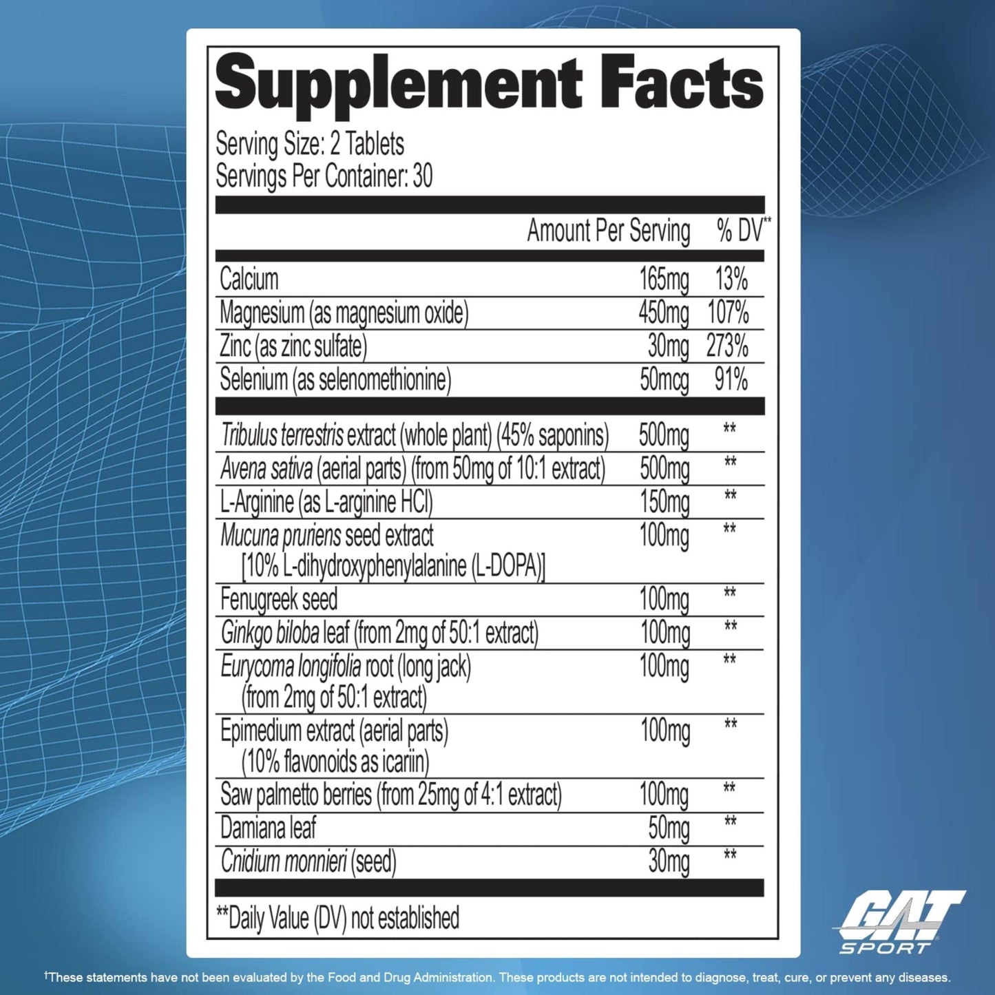 GAT SPORT Testrol Original Test Booster Tablets, 60 Count
