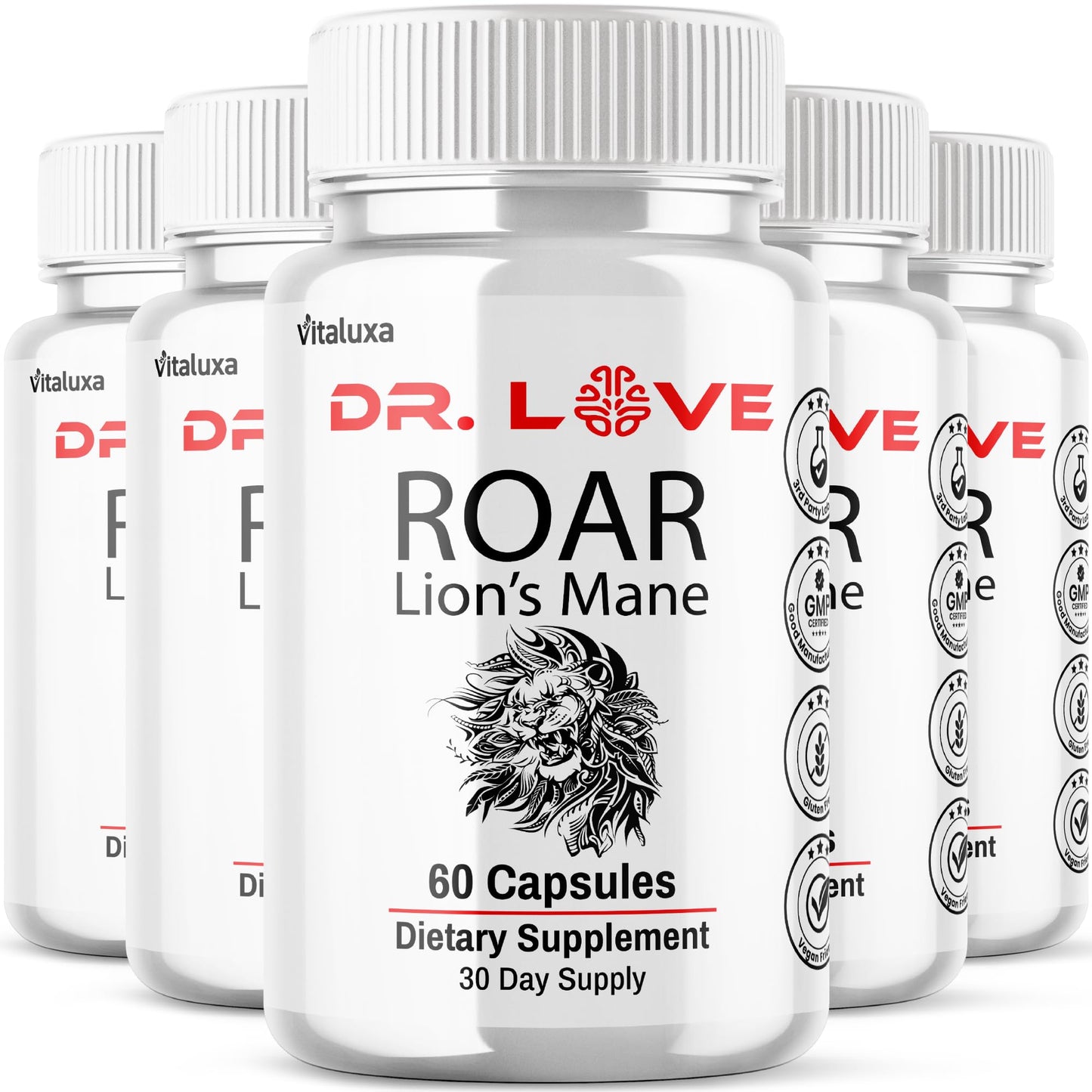 Vitaluxa Dr. Love Roar Lions Mane Capsules, 300 Capsules