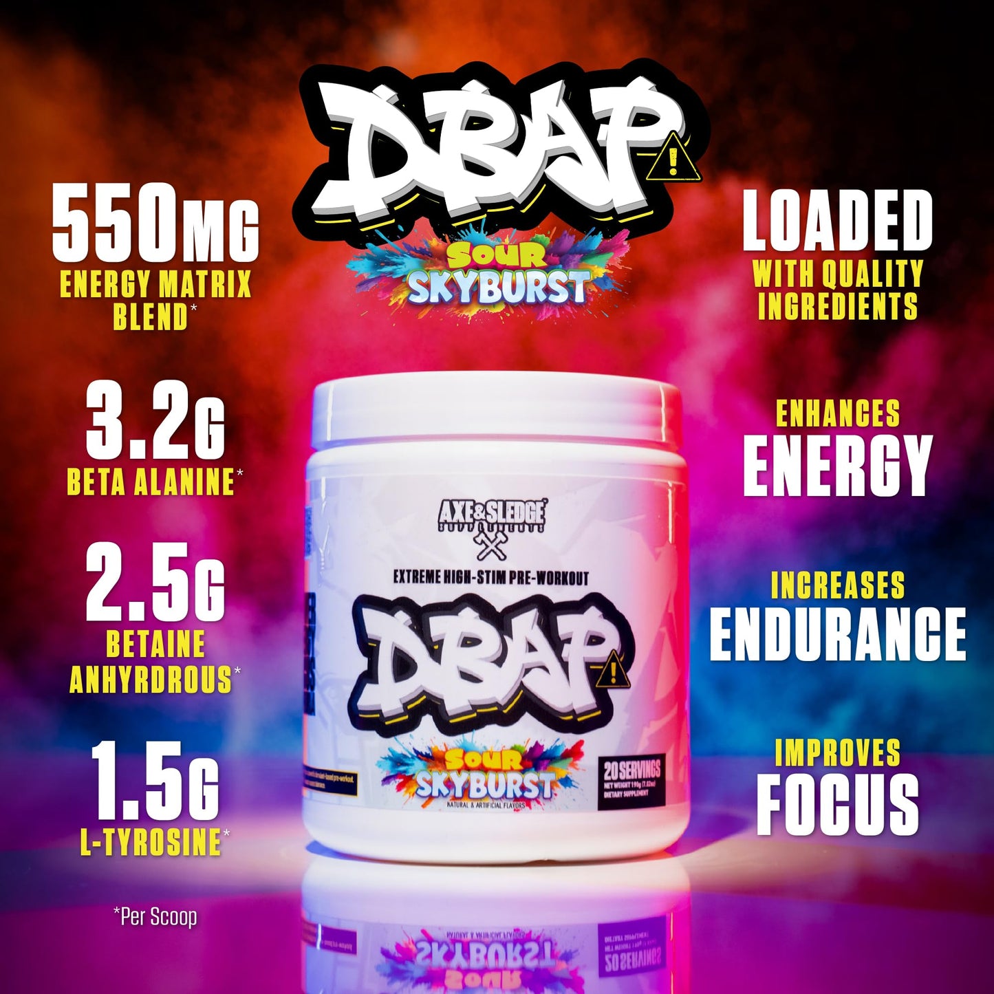 Axe & Sledge DBAP Extreme High Stim Pre-Workout Powder 7.02 oz