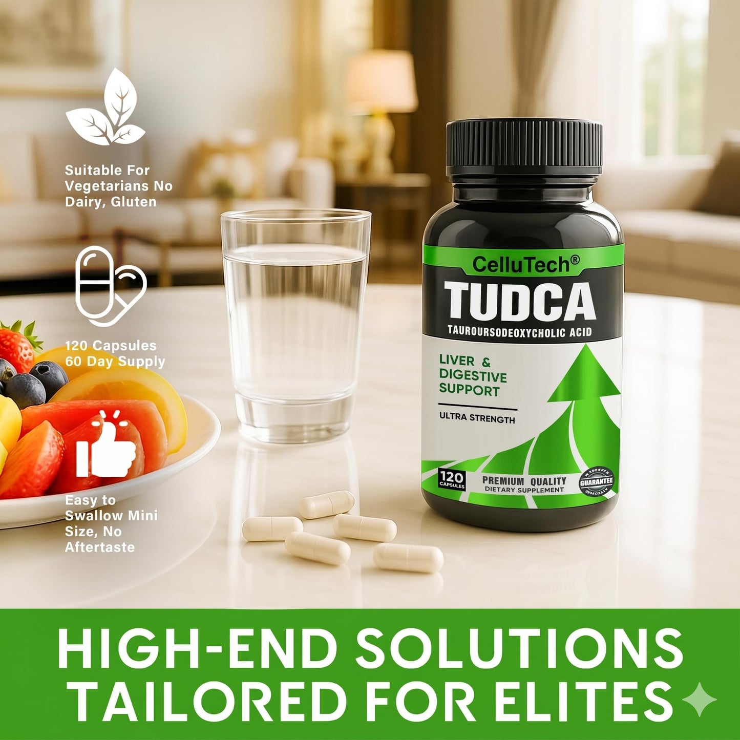 CelluTech TUDCA Supplement 2000mg per Serving, 120 Capsules