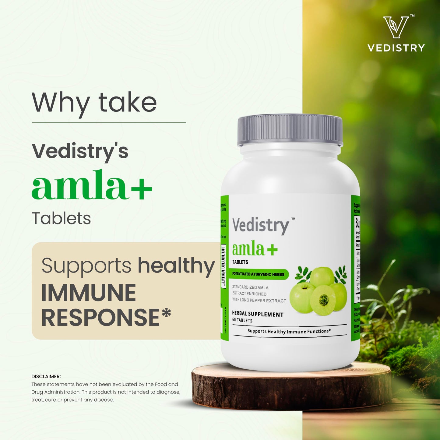 Vedistry Amla Supplement 1100mg Indian Gooseberry Tablet, 60 Tablets