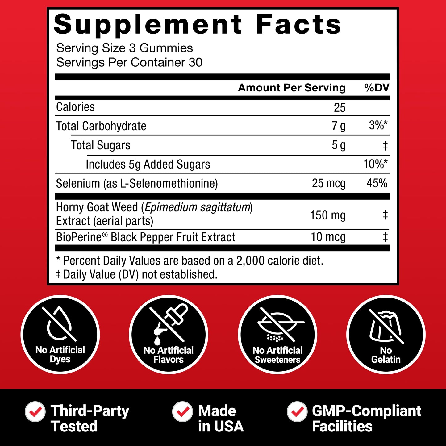 Force Factor Horny Goat Weed Gummies 90 Count