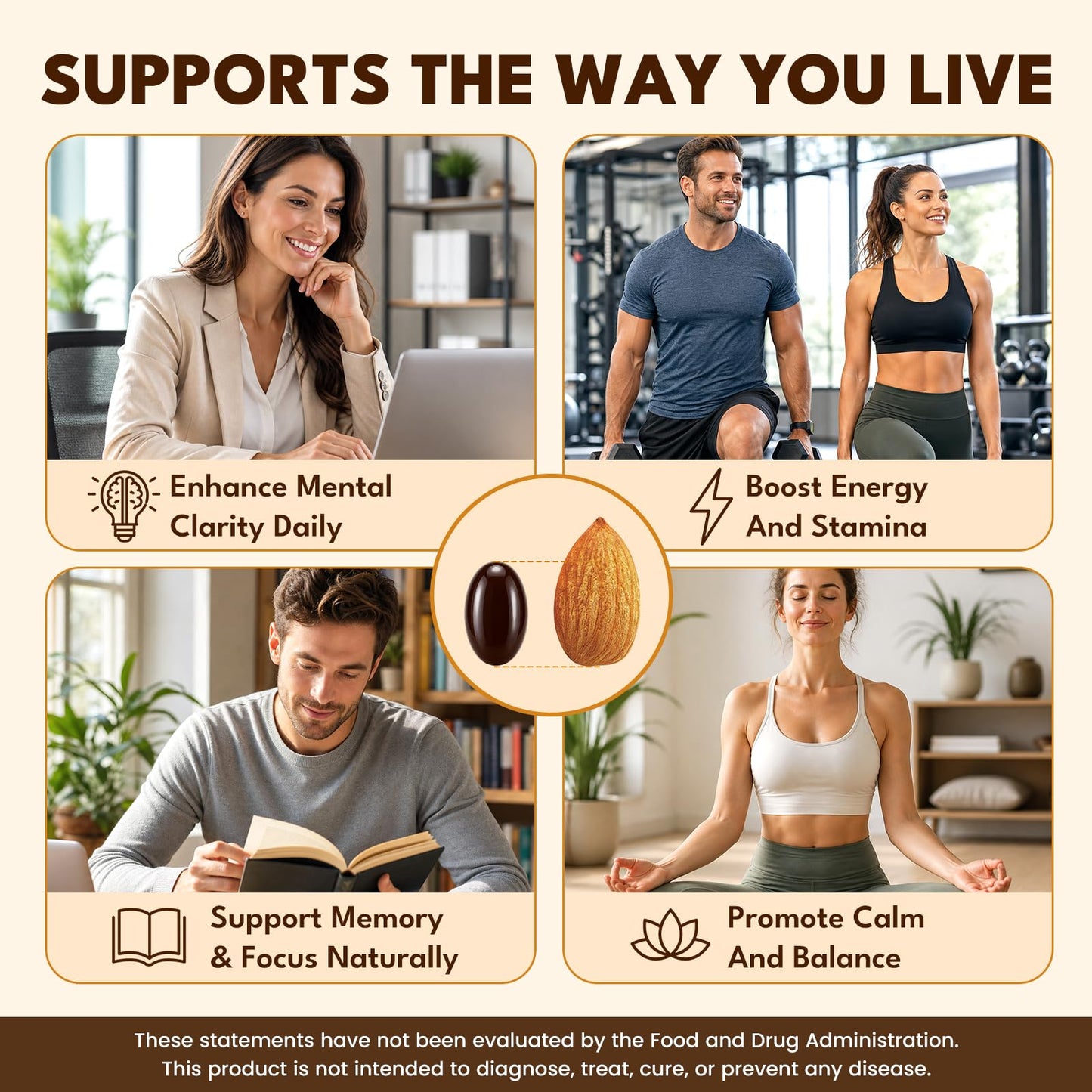 CFILIHTC Lion's Mane Supplement - Mushroom Complex with Lion's Mane, Turkey Tail, Reishi, Cordyceps & Chaga, Omega-3 DHA & EPA, B-Complex, L-Theanine, 240 Capsules