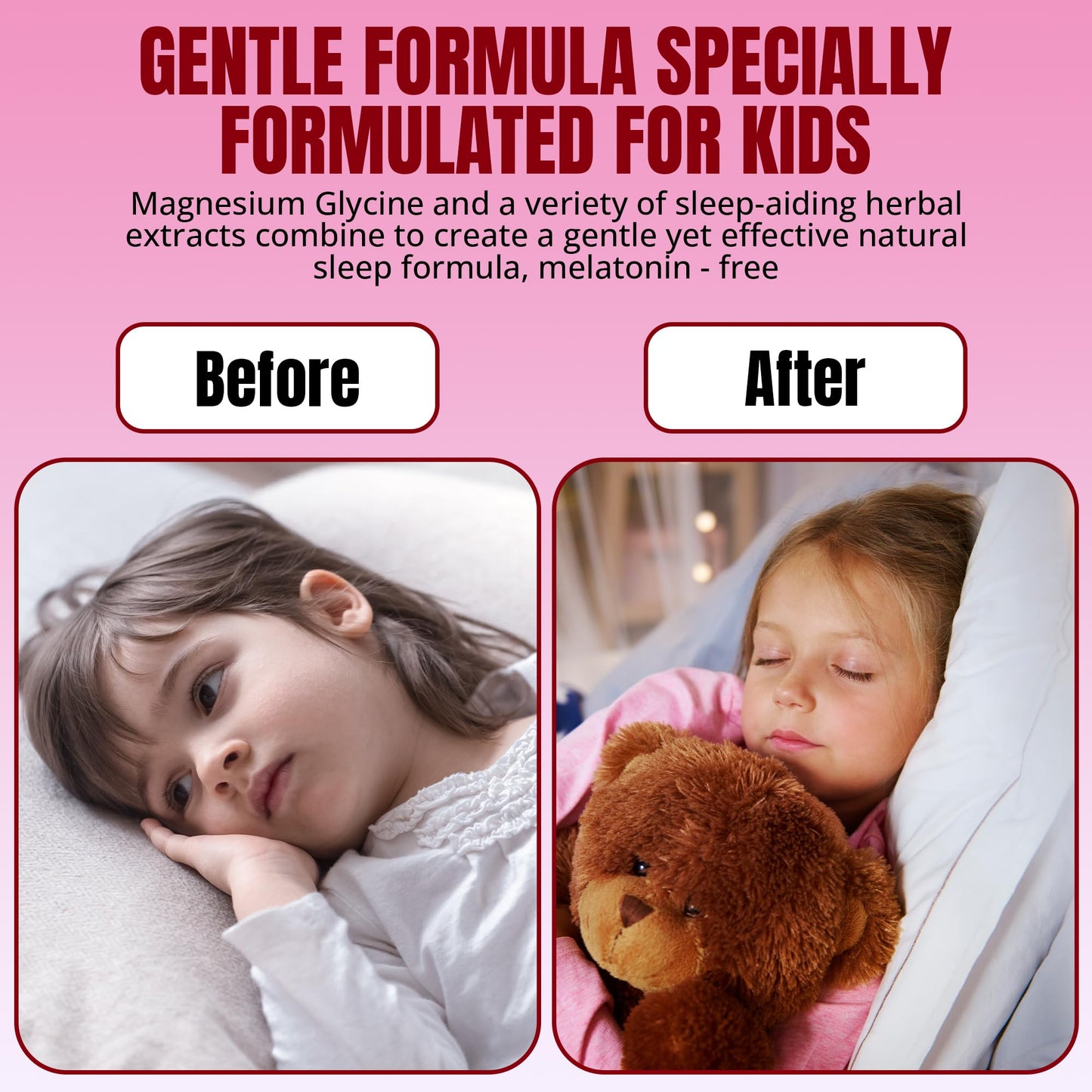 SYNTARO Sleep Gummies for Adults & Kids – Magnesium Glycinate Complex, Raspberry Flavor, Sleep Support & Immune Support, 60 Gummies