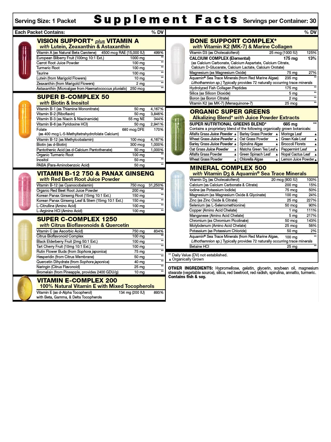 Fresh Start Great Start All-in-One Daily Vitamin Pack Capsules 30 Count
