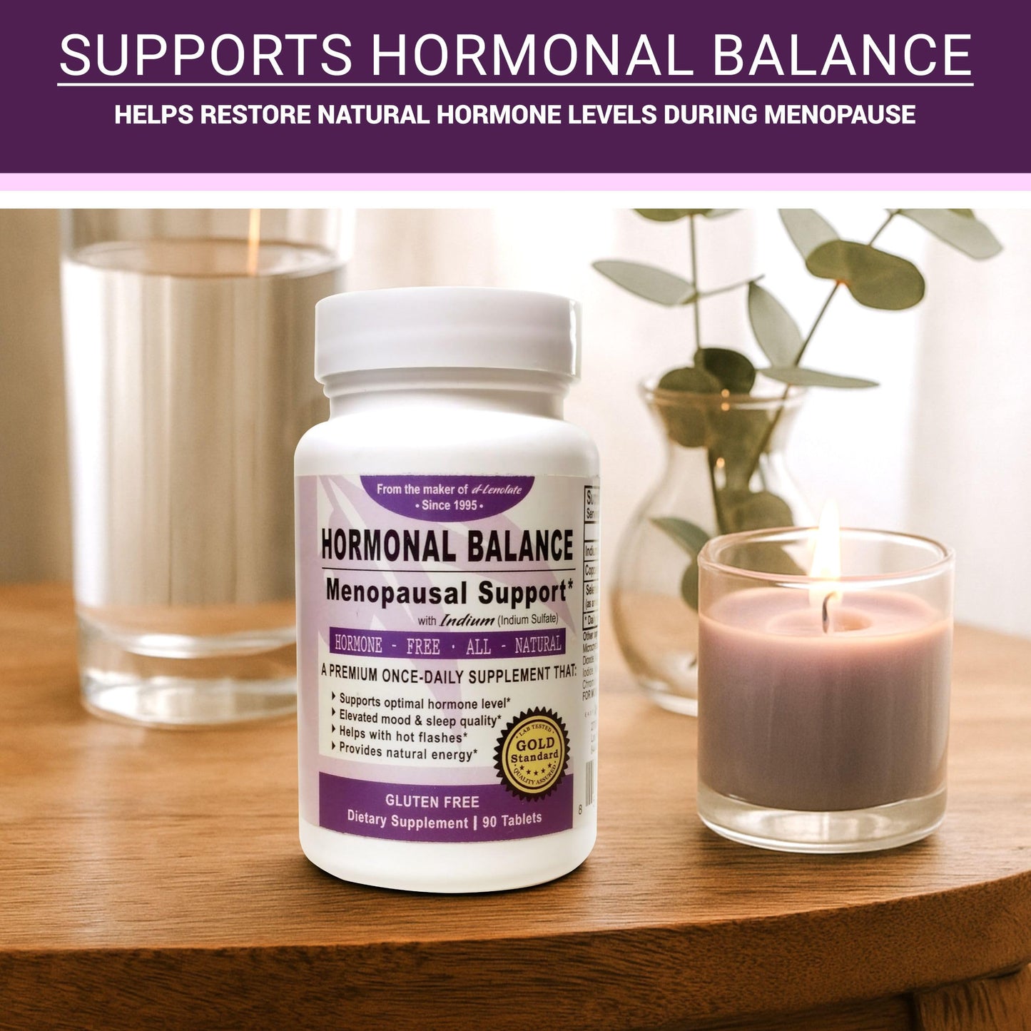 EAST PARK Menopause Support Supplement with Indium – Women's Daily Trace Mineral Blend with Zinc, Selenium & Copper – Dietary Supplement Tablets, 90 Count