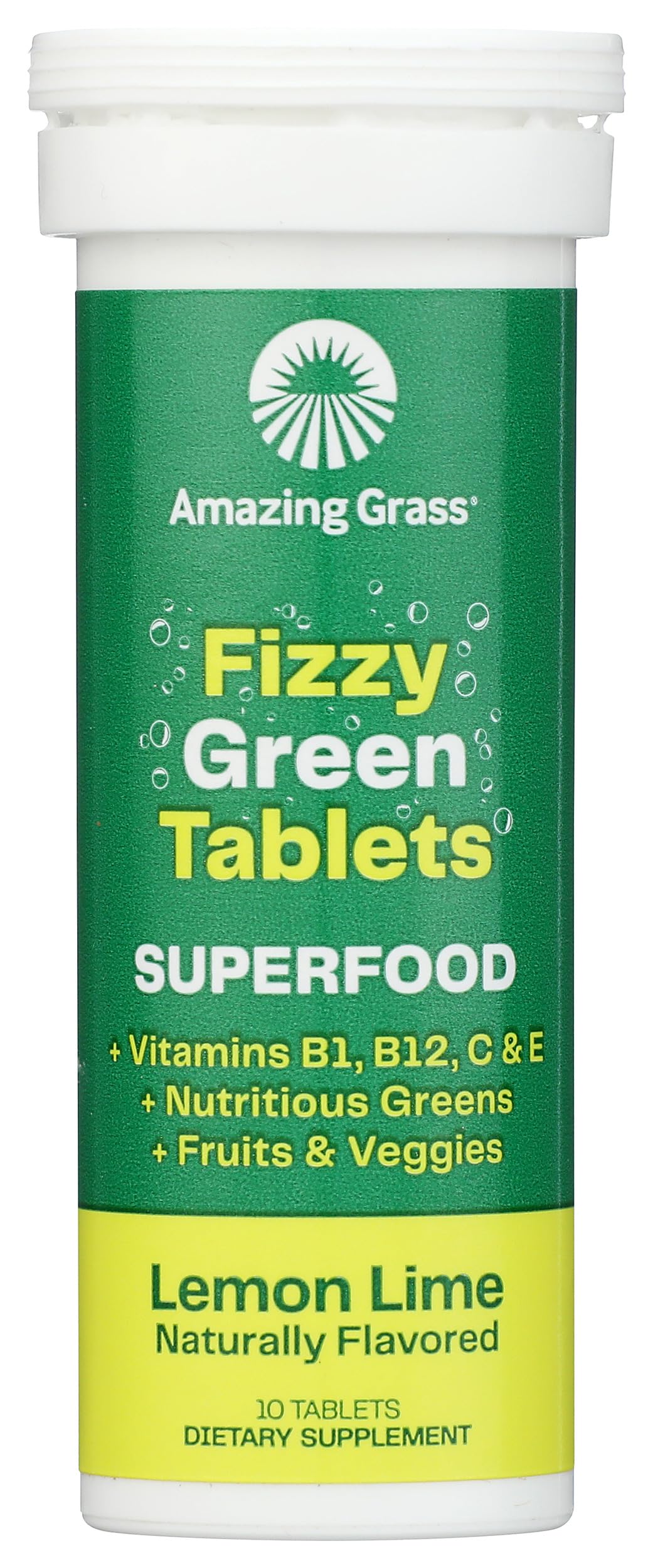 Amazing Grass Lemon Lime Green Superfood Drink Tabs Tablet, 10 Count