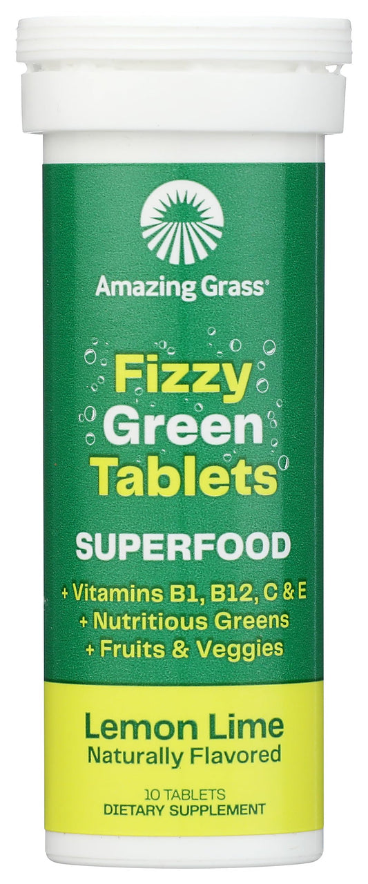 Amazing Grass Lemon Lime Green Superfood Drink Tabs Tablet, 10 Count