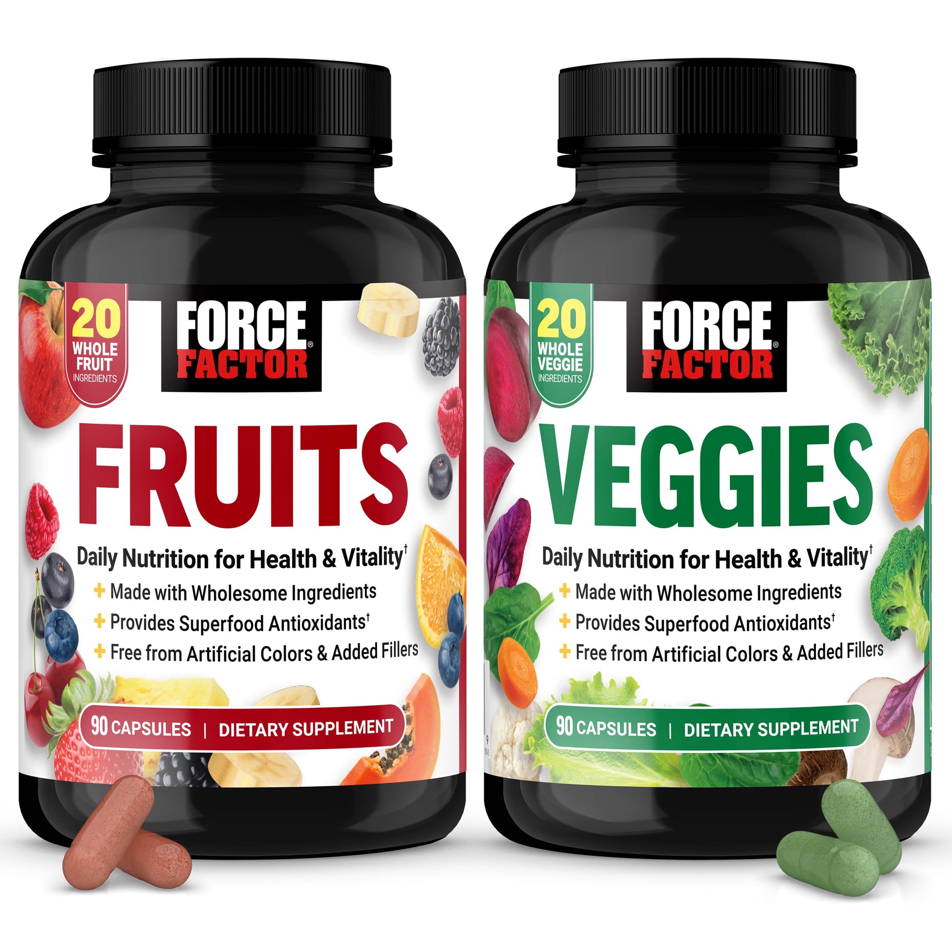 Force Factor Fruits & Veggies 180 Capsules