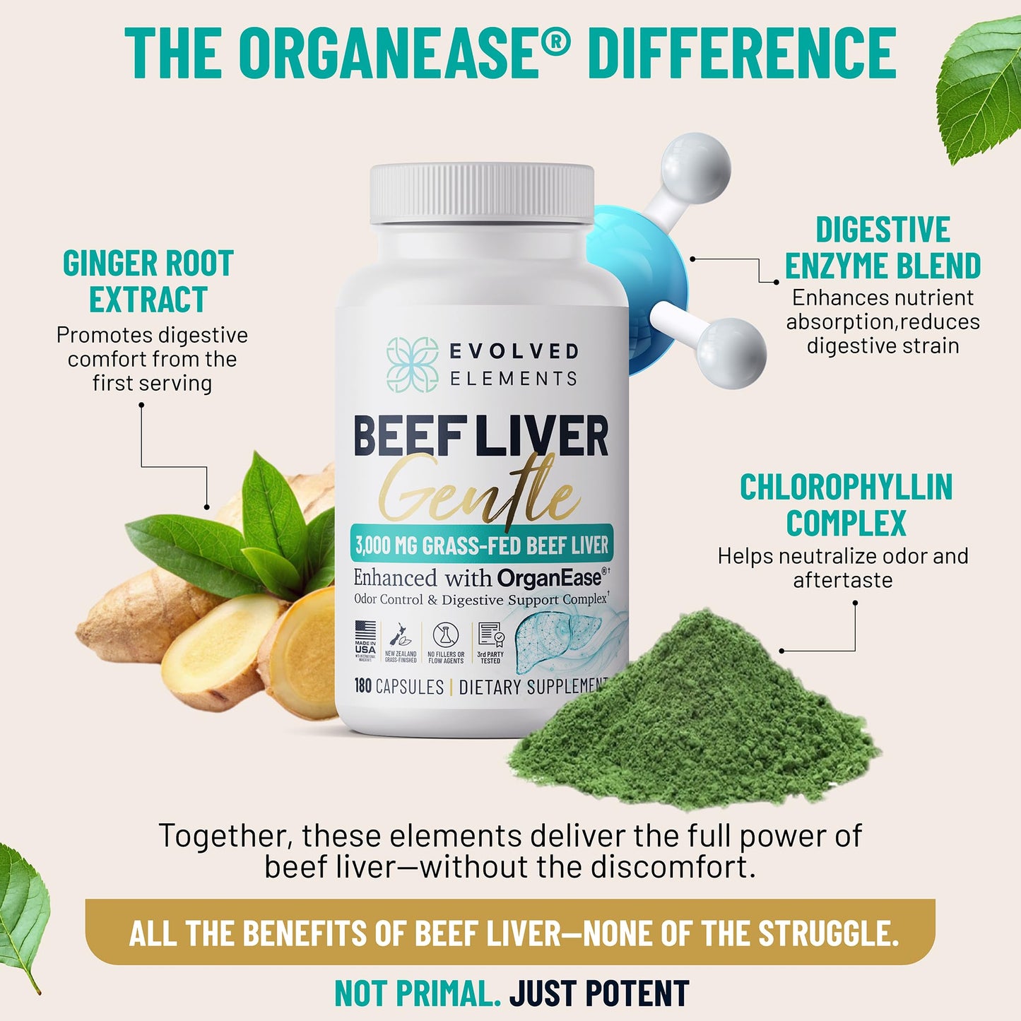 Evolved Elements Beef Liver Capsules 180 Count