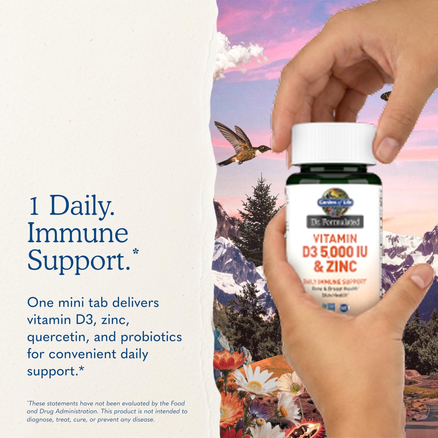 Garden of Life Dr. Formulated Vitamin D3 & Zinc Quercetin Once Daily Supplement Tablets 30