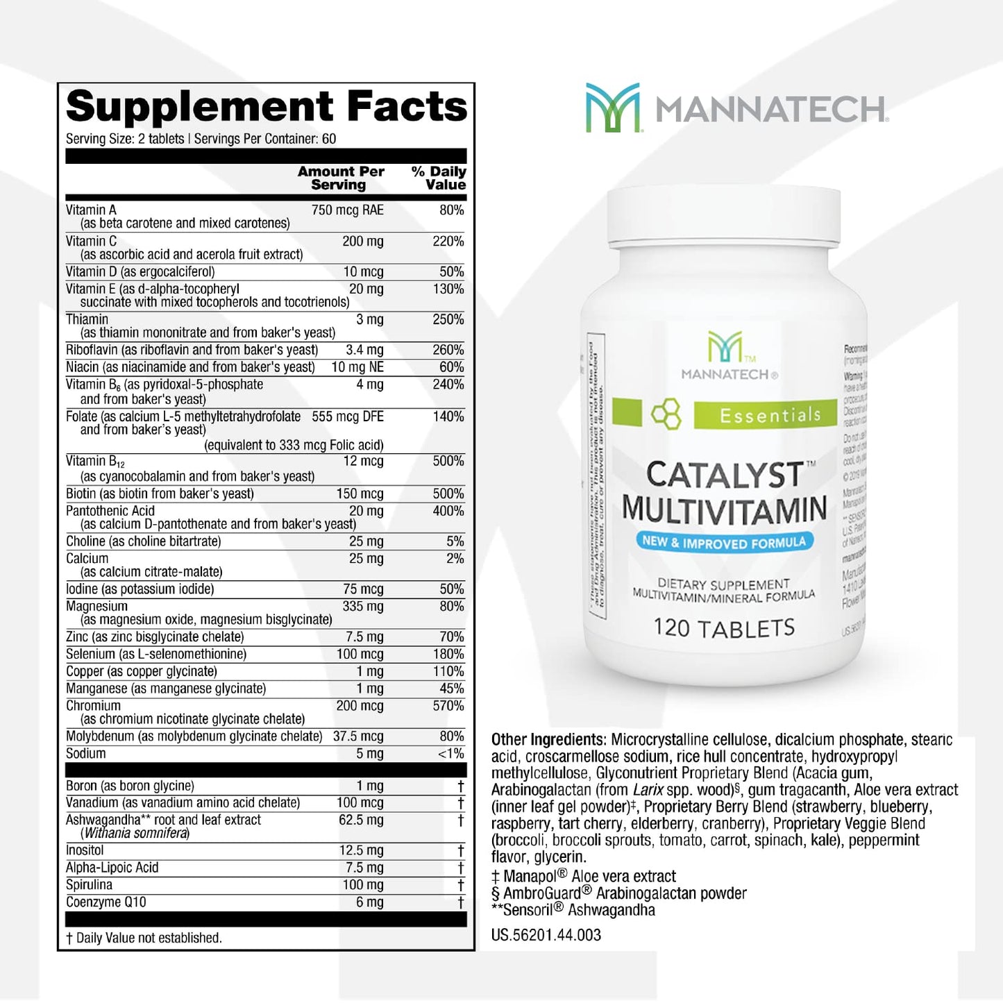 Mannatech Catalyst Multivitamin Tablet, 120 Count