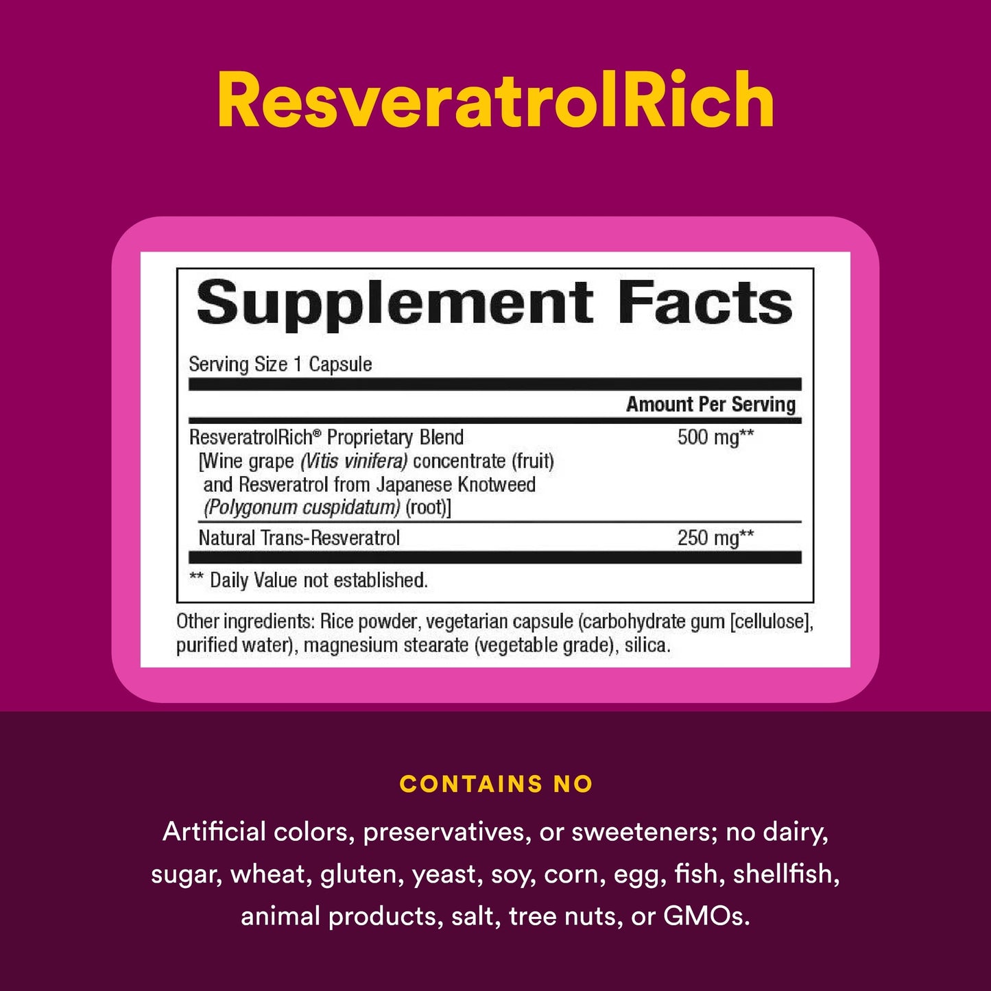 Natural Factors ResveratrolRich Super Strength Resveratrol Concentrate, Capsule, 60 Count