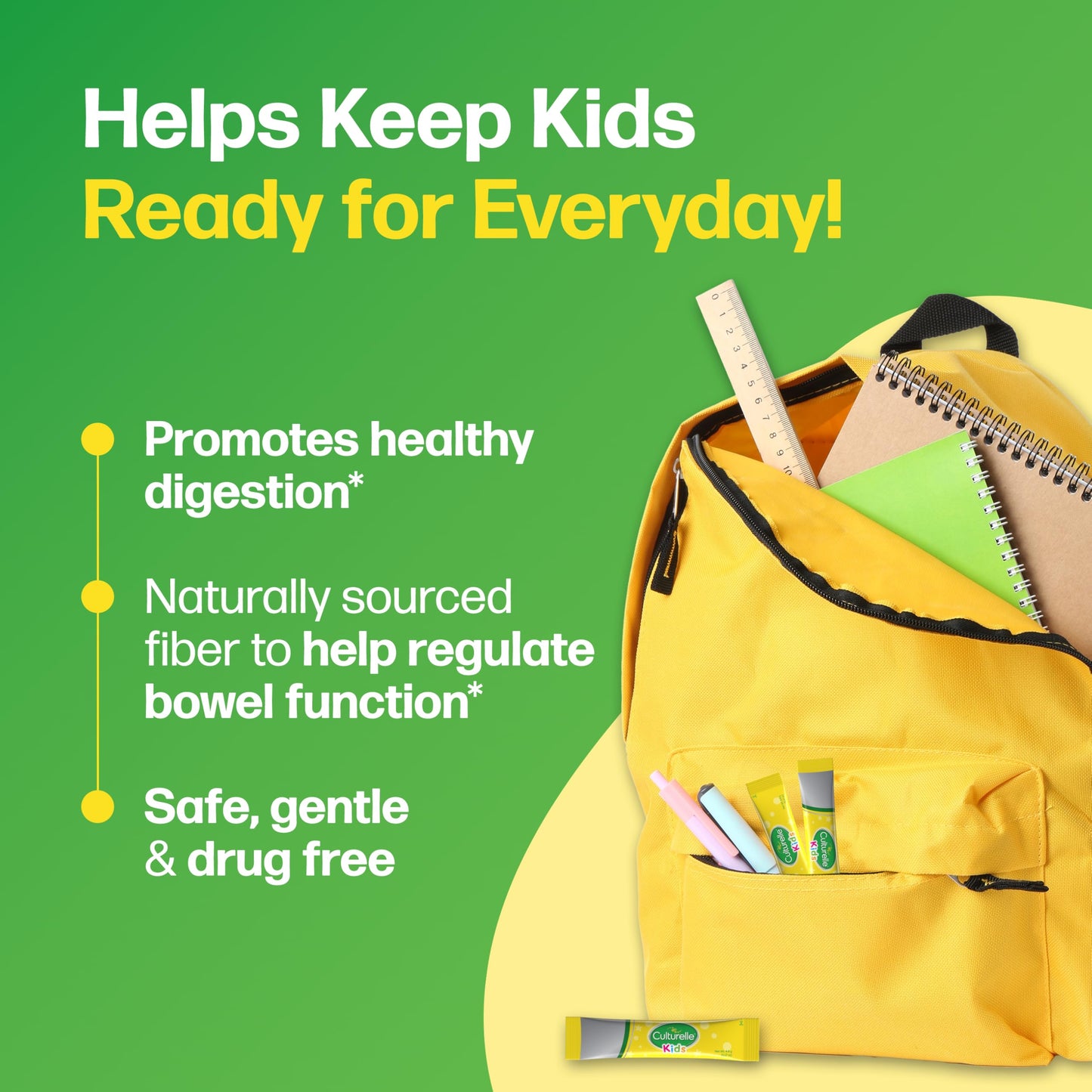 Culturelle Kids Probiotic + Fiber Packets Powder 24 Count