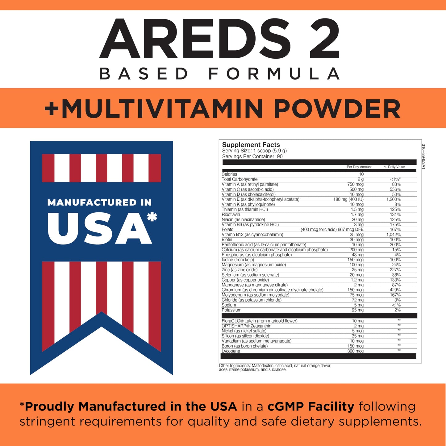 Viteyes AREDS 2 Powder + Multivitamin All-in-One 531 Scoops